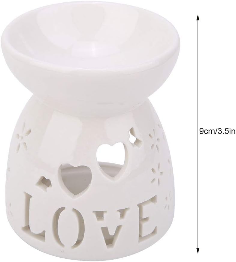 woobles Ceramic Tealight Candle Holder Oil Burner Night Fragrance Lamp Essence Oil Furnace Aromatherapy Wax Valentine's Day Girlfriend(Love) - Image 1